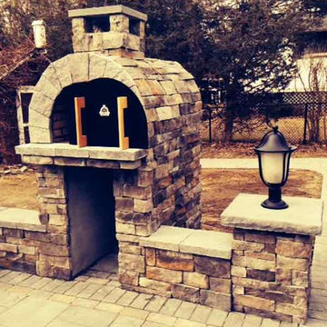 The Ferriola Family Wood Fired Brick Pizza Oven and Fireplace Combo in New York