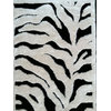 4'x6' Shaggy Zebra Gray With Black Area Rug For Indoor Bedroom