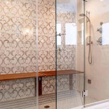 Eton Master Bath Remodel with Built-In Washer Dryer Custom Cabinet in Towson