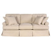 Sunset Trading Horizon T-Cushion Fabric Slipcovered Sofa in Tan
