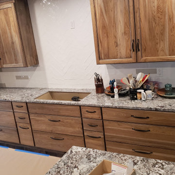 Hickory Cabinets with ebony Glaze