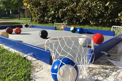 SoccerPool game table, blue/grey.