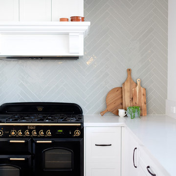 Hamptons Style Kitchen - Sage Green Tiles