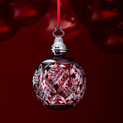 Waterford Red Cased Ball Christmas Ornament - Christmas Ornaments