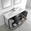 Eviva Aberdeen 60" Transitional Gray Double Sink Faucet Bowl Vessel Vanity Set