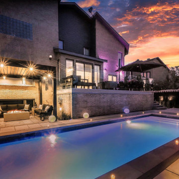 Compact Elegance: Pool and Garden Fusion