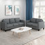 Furinno Bayonne Modern Upholstered 3-Seater Sofa, Gunmetal ...