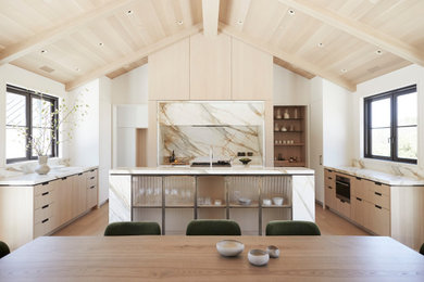 Inspiration for a contemporary kitchen remodel in San Francisco with an island