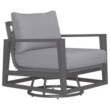 Outdoor Swivel Club Chair - Granite Transitional Grey