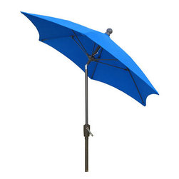 FiberBuilt Umbrellas LLC - 7.5 Foot Hexagonal Pacific Blue Outdoor Patio Umbrella - Outdoor Umbrellas
