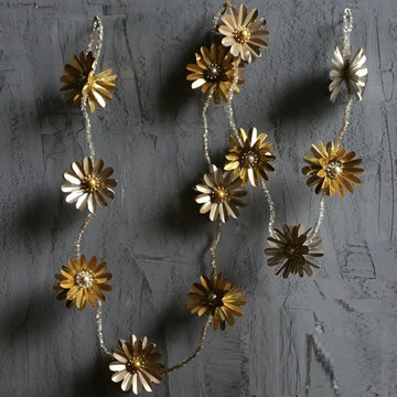 Flower Garland - Gold & Silver
