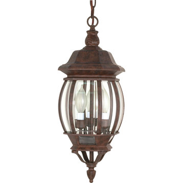 Nuvo Central Park 3 Light 20" Hanging Lantern with Clear Beveled Glass