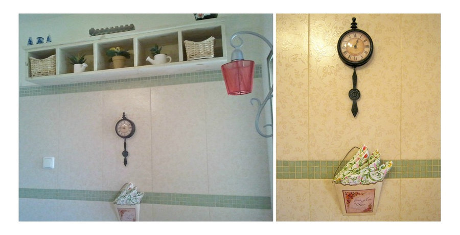 brkfst nook: 3D antique rose tile as in kitchen back-splash