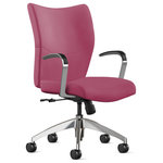 Julia & Elizabeth - Fuchsia Leather Desk Chair - Office Chair Leather - -Fuchsia Leather Desk Chair