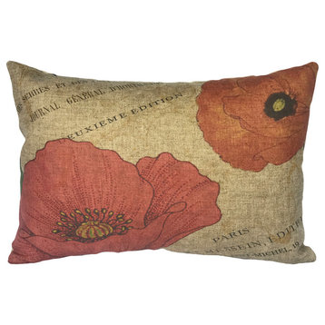 French Flowers Linen Pillow