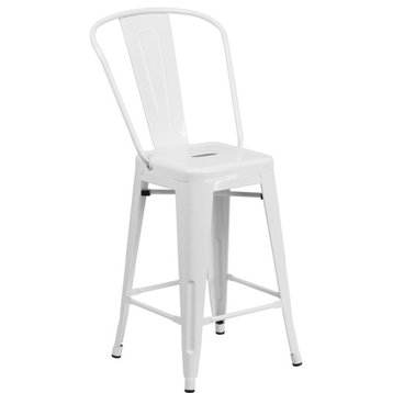 Flash Commercial Grade 24" Counter Height Stool, White - CH-31320-24GB-WH-GG