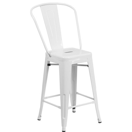 Flash Commercial Grade 24" Counter Height Stool, White - CH-31320-24GB-WH-GG