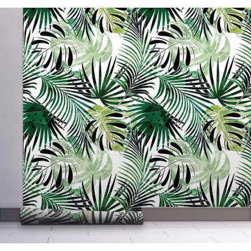 GW2211 Modern Tropical Palm Foliage Peel&Stick Wallpaper Roll 20.5in W x 18ft L