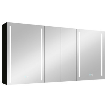 60 in.W x 30 in. H Aluminum Surface Mounted LED Medicine Cabinet with Doors