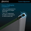 DreamLine Unidoor-X 45"Wx30 3/8"D Frameless Hinged Shower Enclosure in Chrome