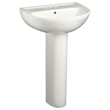 American Standard Evolution Pedestal Combo Bathroom Sink, White, 22"