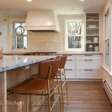 White Oak Kitchen with White Cabinetry & Modern Details