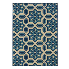 Oriental Weavers Caspian 969W6 Ivory/Blue Area Rug 5' 3 X 7' 6