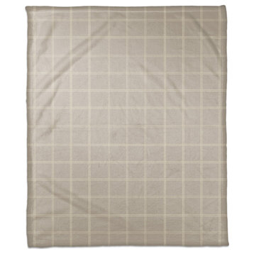 Gray and White Check 50x60 Coral Fleece Blanket
