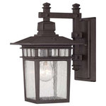 Savoy House - Savoy House Linden 7" Wall Lantern, Textured Bronze - 5-9590-330 - Linden, An Exterior Collection From Savoy House, Has Classic Craftsman Influences. The Textured Bronze Finish Is Accented by Seedy Glass.
