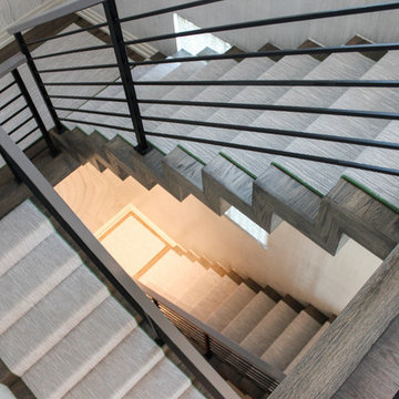 54_Dynamic and Open Wood and Metal Zig-Zag Staircase, Alexandria VA 22302