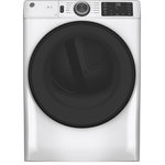 GE - GE 28" Front Load Gas Dryer in White - GE GFD55GSSNWW  28 Front Load Dryer by GE comes with 7.8 cu. ft. of capacity with up to 10 cycles to choose from. The dryer also features built-in WiFi. sanitize cycle. wrinkle care and HE sensor dry.