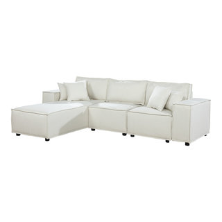 Harvey Reversible Sectional Sofa Chaise, Beige - Transitional - Sectional  Sofas - by Homesquare | Houzz