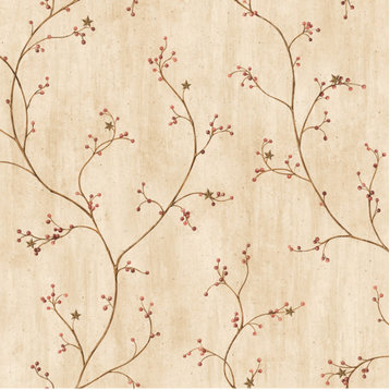 Felicia Sand Star Berry Vine Wallpaper Wallpaper Bolt