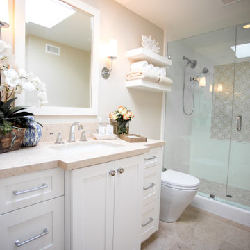 Custom bathroom vanities, coastal beach design white & cream handcrafted vanity