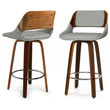 Carly Swivel Bar Stool, Set of 2, Grey