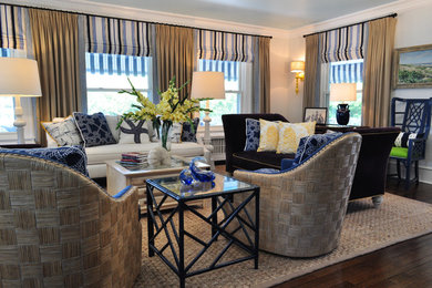 Example of a beach style living room design in Atlanta