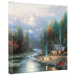 Thomas Kinkade - The End of a Perfect Day II Gallery Wrapped Canvas, 14"x14" - Featuring Thomas Kinkade's best-loved images, our Gallery Wraps are perfect for any space. Each wrap is crafted with our premium canvas reproduction techniques and hand wrapped around a deep, hardwood stretcher bar. Hung as an ensemble or by itself, this frame-less presentation gives you a versatile way to display art in your home.