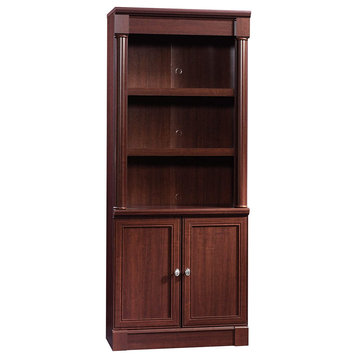 Classic Bookcase, 3 Adjustable Shelves and Lower 2 Doors Cabinet, Select Cherry