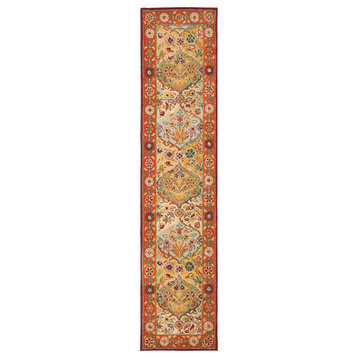 Safavieh Heritage Collection HG510 Rug, Multi/Red, 2'3" X 8'