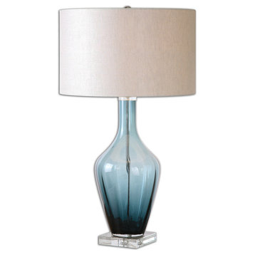 Hagano 1-Light Blue Glass Table Lamps