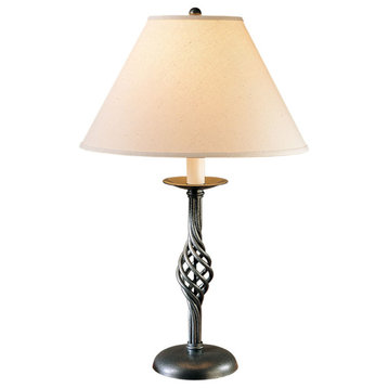 Hubbardton Forge 265001-1031 Twist Basket Table Lamp in Vintage Platinum
