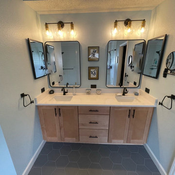 Beautiful Bathroom Vanity and Shower Remodel