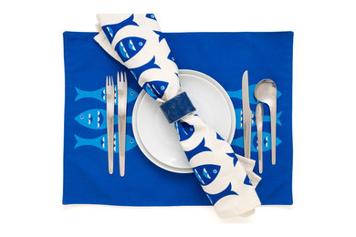 Blue Fish Modern Eco Coastal Placemats