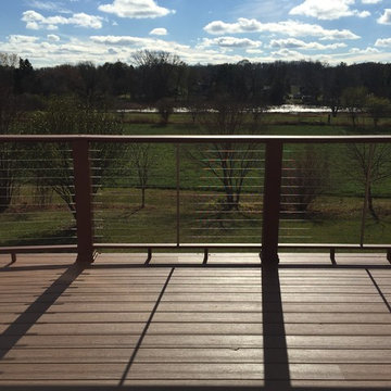 Oconomowoc Radius Timbertech deck with Azek cable railing system