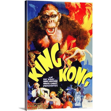 "King Kong (1933)" Wrapped Canvas Art Print, 12"x18"x1.5"