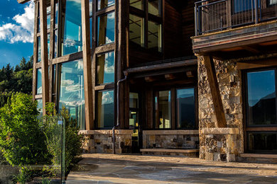 Inspiration for a rustic exterior home remodel in Denver