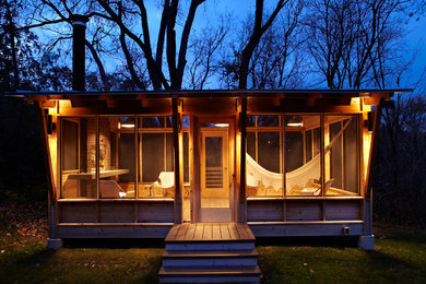 Inspiration for a rustic porch remodel in Minneapolis