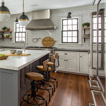 Select Hickory Plank Flooring, Kitchen with Island