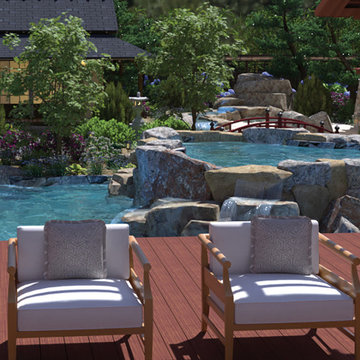 Asian Garden with Koi Pond