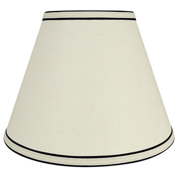 58881 Hardback Empire Shape UNO Lamp Shade in White, 12"wide, 6"x 12"x 9"